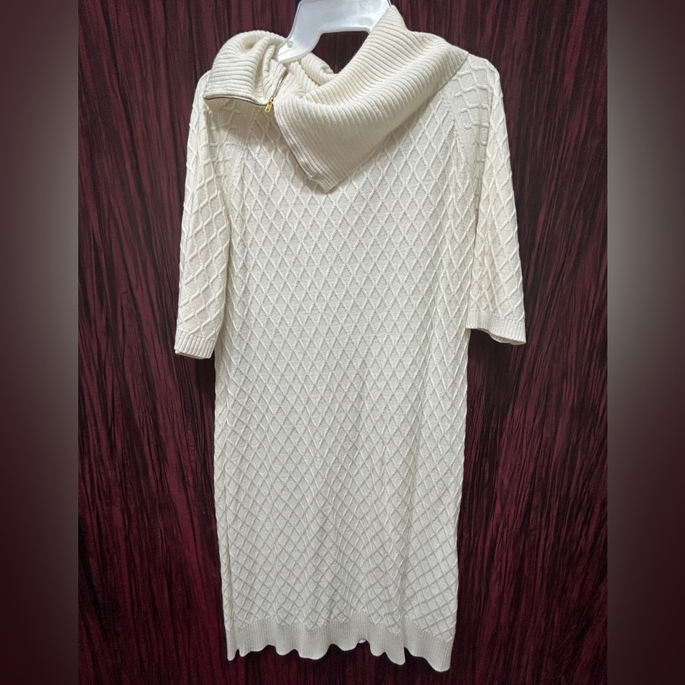Chic Cream Knit Midi Dress